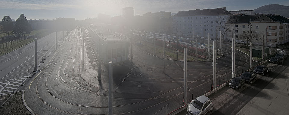 Livebild Baukamera 1 - Webcam 'Gesamtpanorama Nordseite' - Baustelle Adaptierung Remise Eggenberg, 8020 Graz (ca. 5 Minuteninterval)