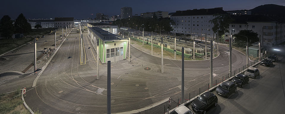Livebild Baukamera 1 - Webcam 'Gesamtpanorama Nordseite' - Baustelle Adaptierung Remise Eggenberg, 8020 Graz (ca. 5 Minuteninterval)